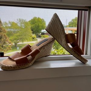 Steve Madden Espadrille Wedge with Brown Leather Size 9
